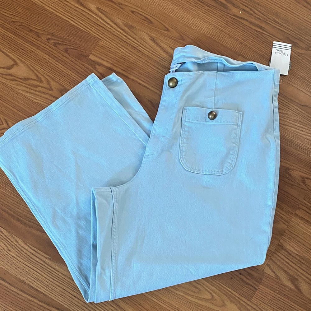 Ophelia Roe Light Blue Pants with Pocket Detail Size 20 New With Tags